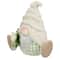 10.5" Plush Sitting Gnome with Flower Spring Figurine